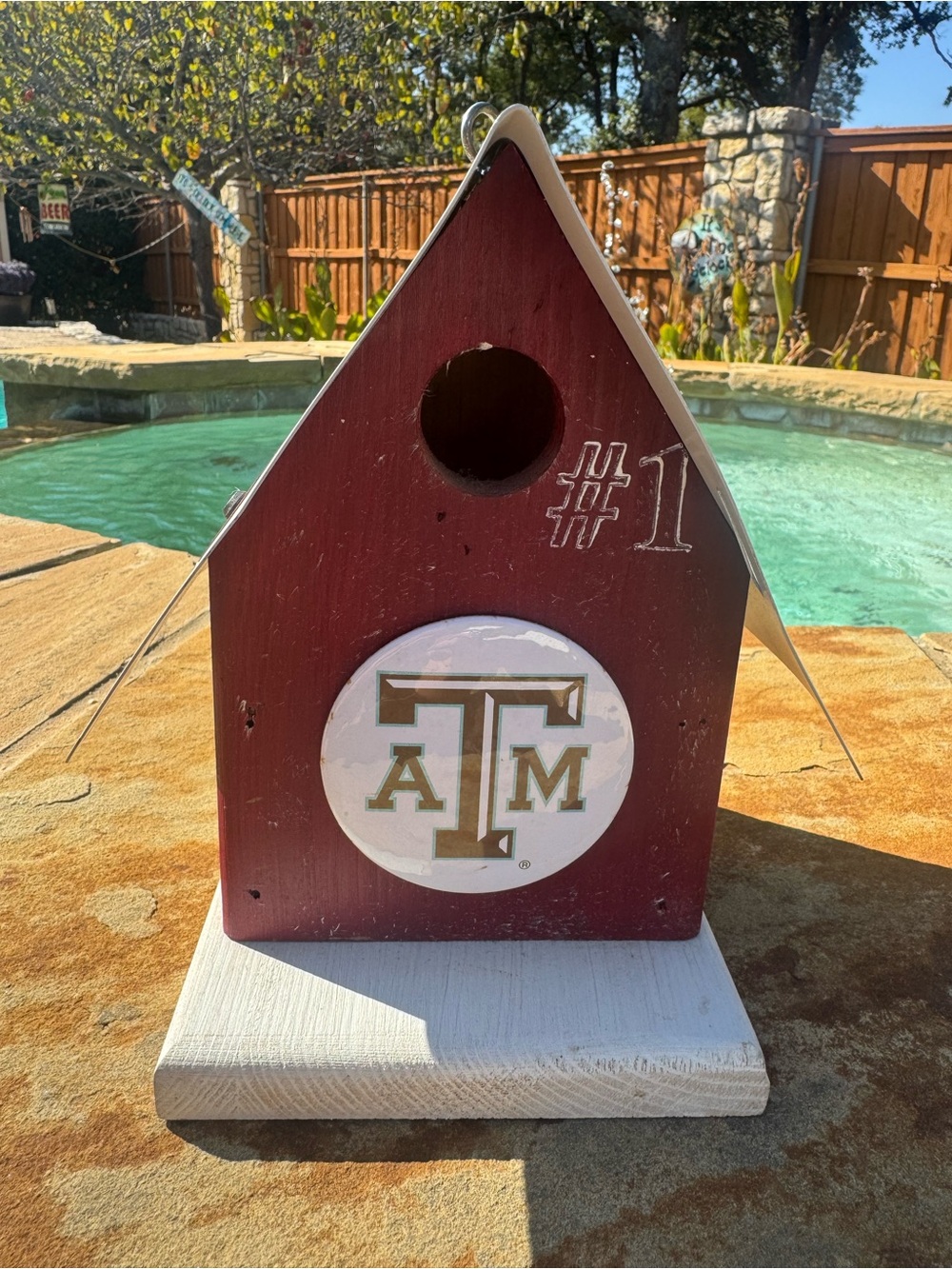 Texas A&M Maroon & White Birdhouse